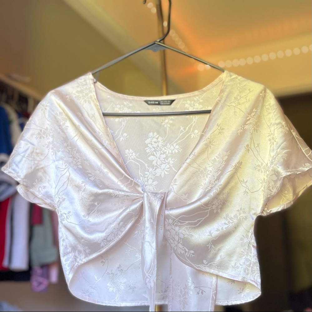 Satin Floral Crop Top
